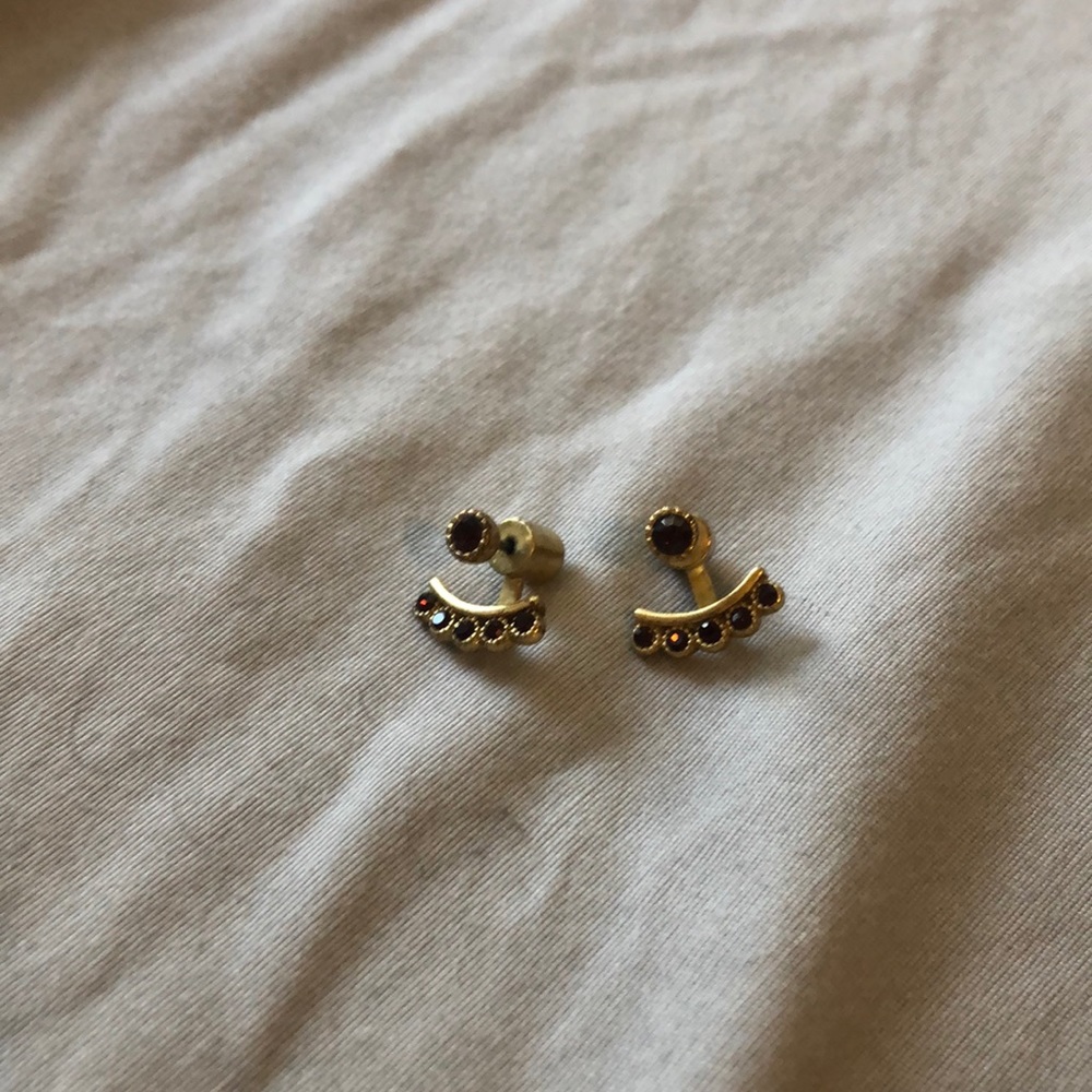 J.Crew faux-garnet ear jackets